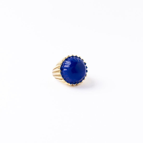 Isabella Enamel Cocktail Ring Blue - Adjustable Size Ring