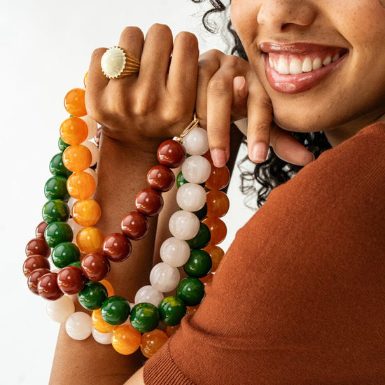 Isabella Enamel Cocktail Ring Ivory - Adjustable Size Ring
