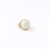 Isabella Enamel Cocktail Ring Ivory - Adjustable Size Ring