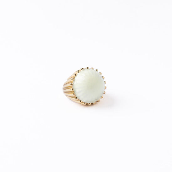 Isabella Enamel Cocktail Ring Ivory - Adjustable Size Ring