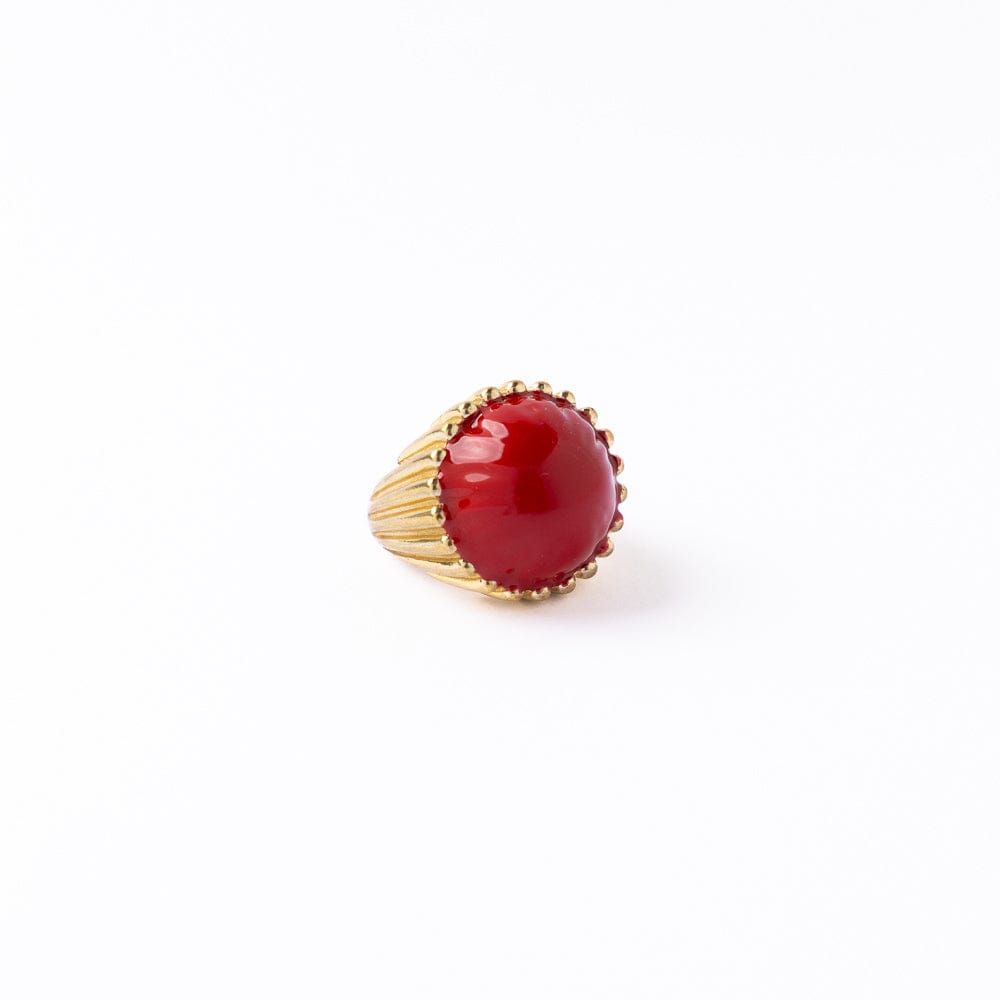 Isabella Enamel Cocktail Ring Red - Adjustable Size Ring