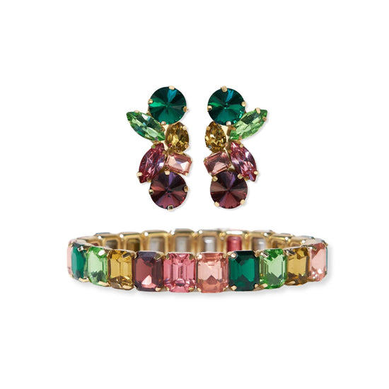 Ivy + Etta Prism cluster earring and bracelet set Highlands