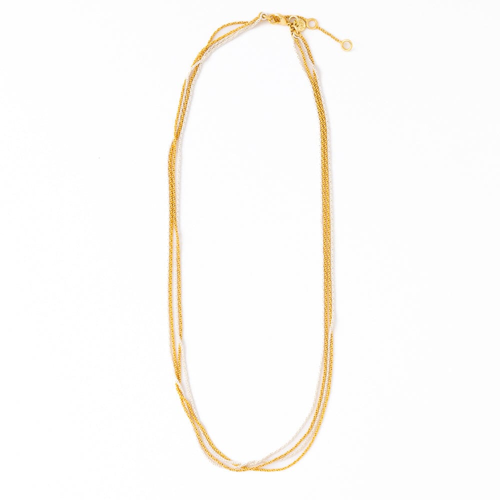 Ivy Mixed Metal Multi Layered Necklace Brass And Silver Multi Layered