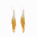 Ivy Mixed Metal Tassel Earrings Silver + Gold Fringe