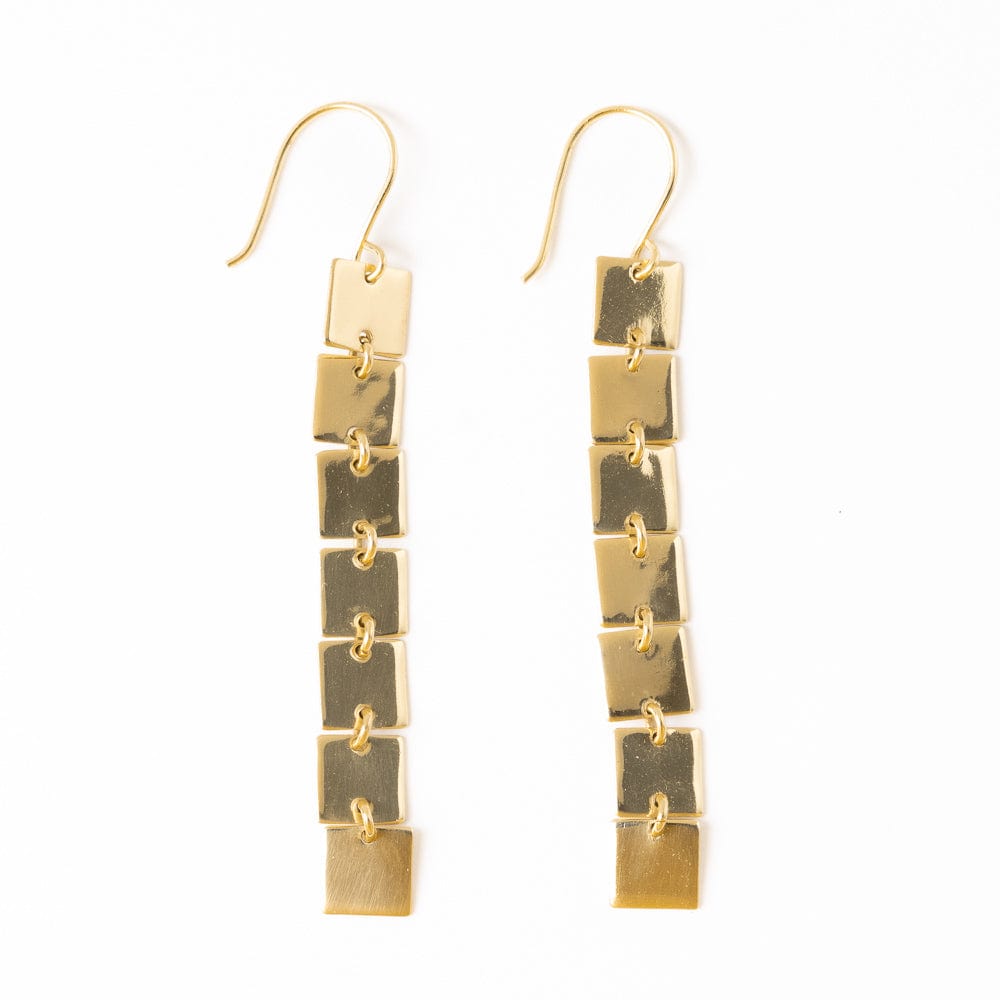 Jade Square Dangle Earrings Brass – INK+ALLOY, LLC
