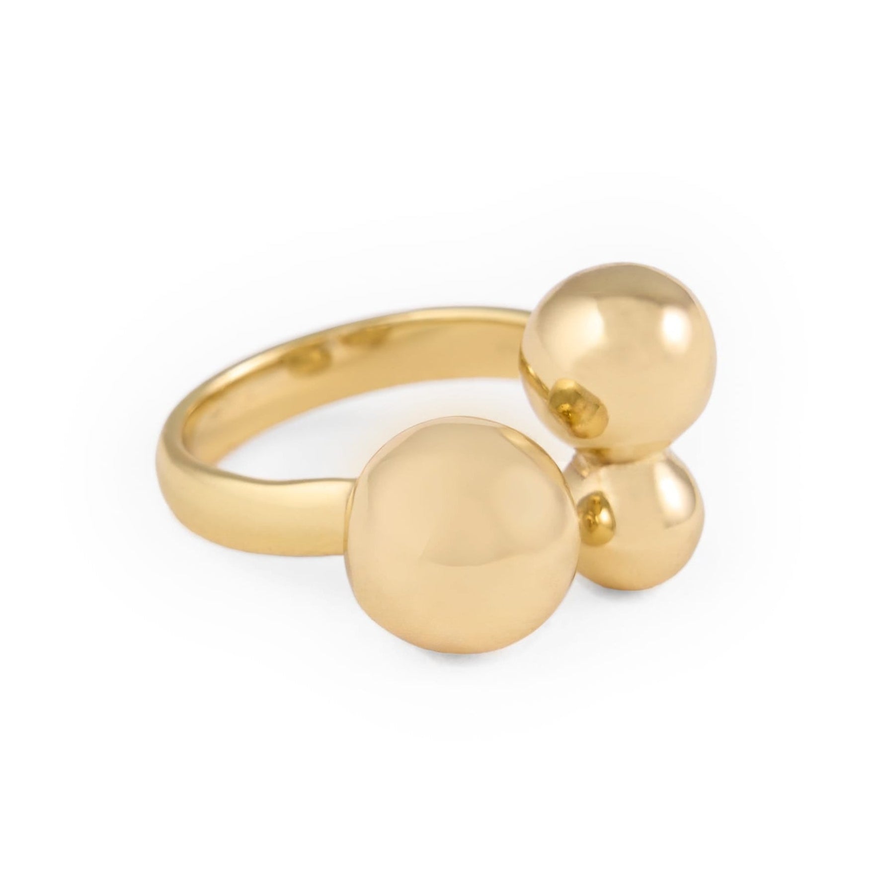 Jane Open Wrap Triple Bubble Adjustable Ring Brass Ring