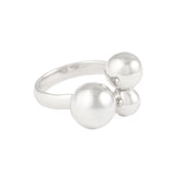 Jane Open Wrap Triple Bubble Adjustable Ring Silver Ring