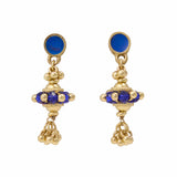Jeannie Crystal + Enamel Dangle Earrings Blue Dangle