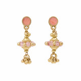 Jeannie Crystal + Enamel Dangle Earrings Coral Dangle