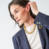 Jeannie Crystal + Enamel Dangle Earrings Green Dangle