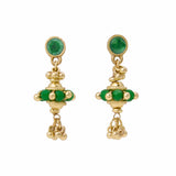 Jeannie Crystal + Enamel Dangle Earrings Green Dangle