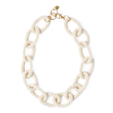 Jenna Chain Link Beaded Necklace Ivory Necklace