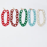 Jenna Chain Link Beaded Necklace Rust Single Strand