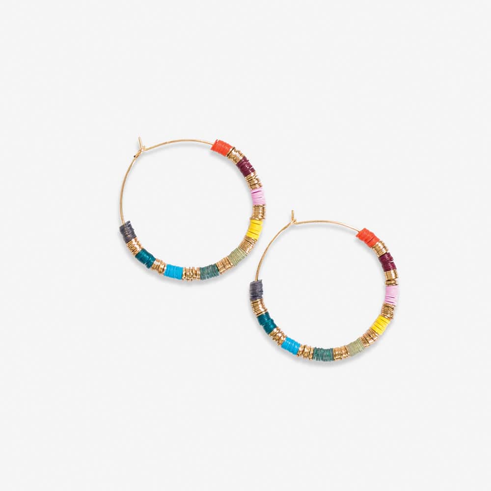 Jennifer Colorblock Small Sequin Hoop Earrings Multicolor