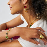 Jocelyn Color Glass Bracelet With Extension Multicolor Bracelet