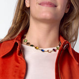 Jocelyn Color Glass Necklace With Extension Multicolor Single Strand
