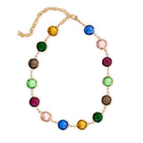 Jocelyn Color Glass Necklace With Extension Multicolor Single Strand