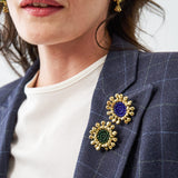 Johannah Crystal Brooch Cobalt Brooch