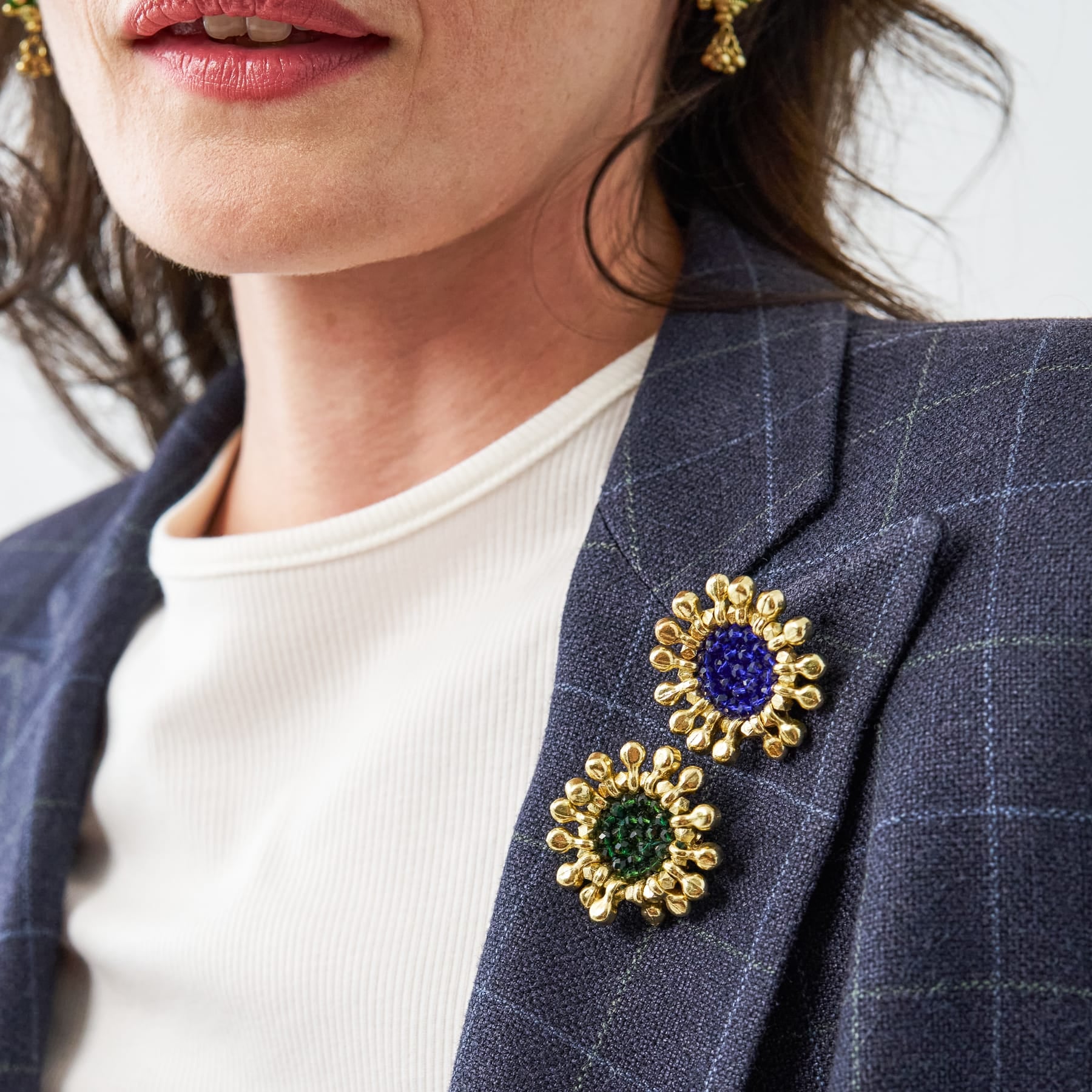 Johannah Crystal Brooch Cobalt Brooch