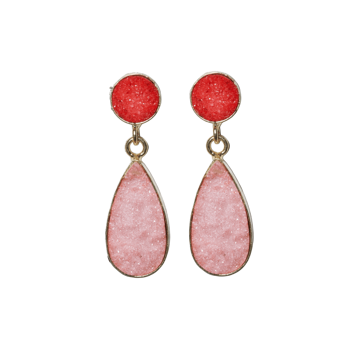 Joni Druzy Teardrop Dangle Earrings Blush Earrings