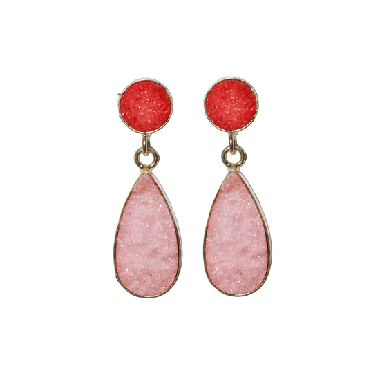 Joni Druzy Teardrop Dangle Earrings Blush Earrings