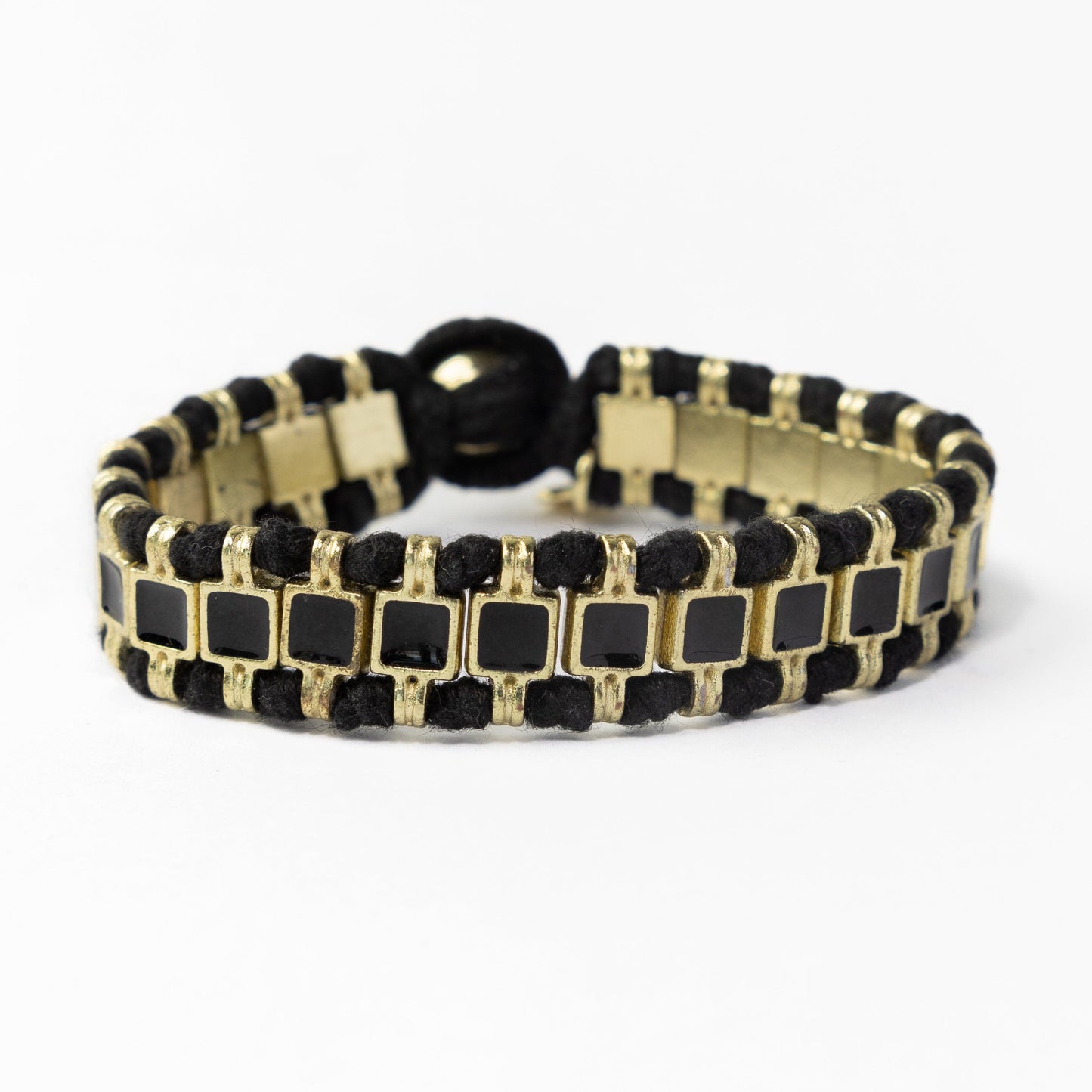 Josie Enamel Bracelet Small With Loop Latch Black Clasp