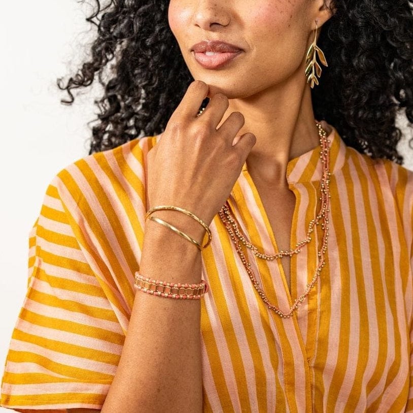 Josie Enamel Bracelet Small With Loop Latch White Clasp