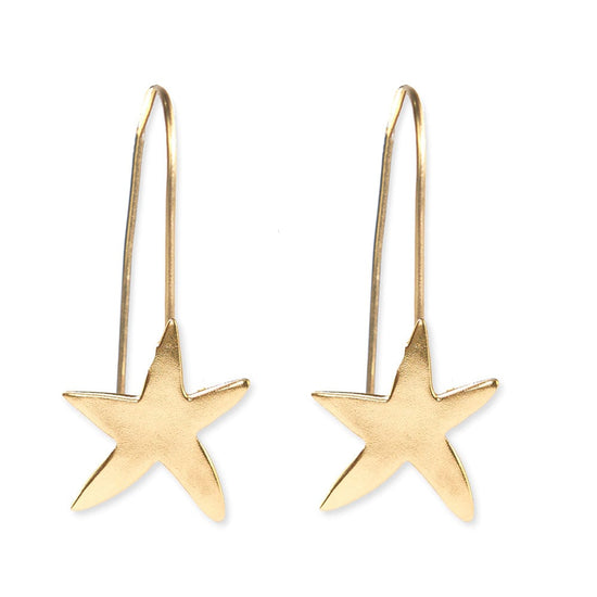 Juliet Star Threader Earrings Brass Earrings