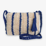 Kai Striped Raffia Crossbody Royal Blue