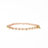 Kami Crystal With Brass Charm Stretch Bracelet Blush + Gold Stretch