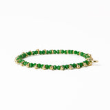 Kami Crystal With Brass Charm Stretch Bracelet Kelly Green + Gold Stretch