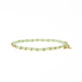 Kami Crystal With Brass Charm Stretch Bracelet Mint + Gold Stretch