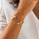 Kara Snake Cuff Bracelet Brass Cuff