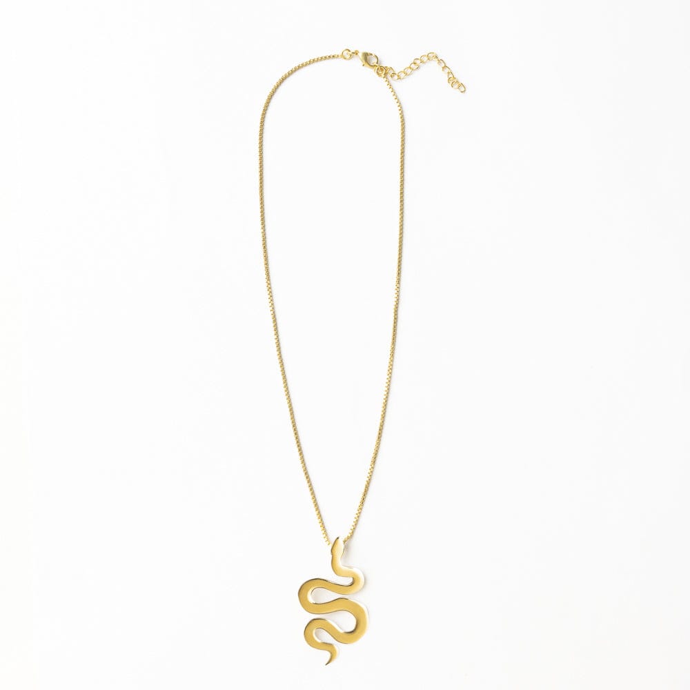 Kara Snake Pendant Necklace Brass Pendant