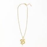 Kara Snake Pendant Necklace Brass Pendant