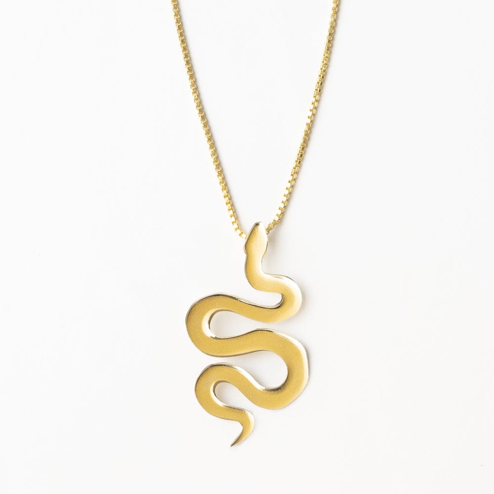 Kara Snake Pendant Necklace Brass Pendant