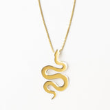 Kara Snake Pendant Necklace Brass Pendant