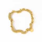 Kate Brass Round And Flat Beads Stretch Bracelet Stretch