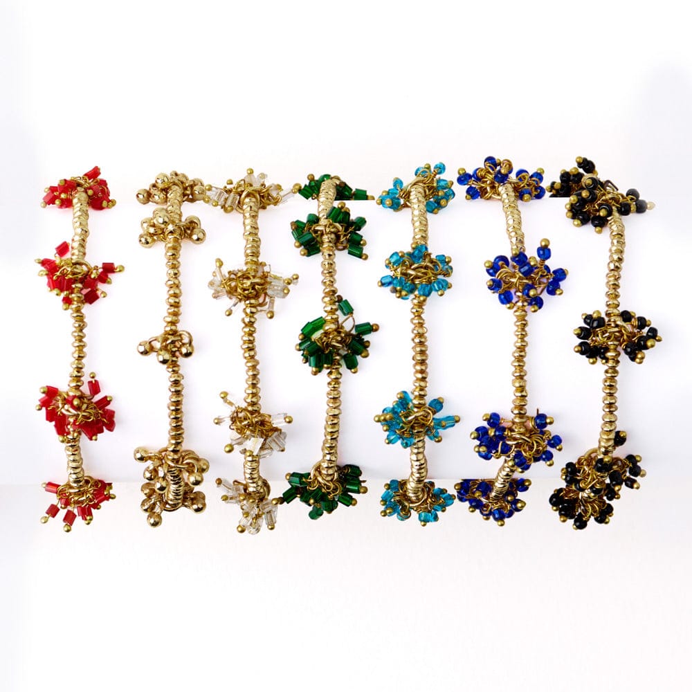 Kate Glass Cluster Beads Stretch Bracelet Black Stretch