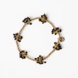 Kate Glass Cluster Beads Stretch Bracelet Black Stretch