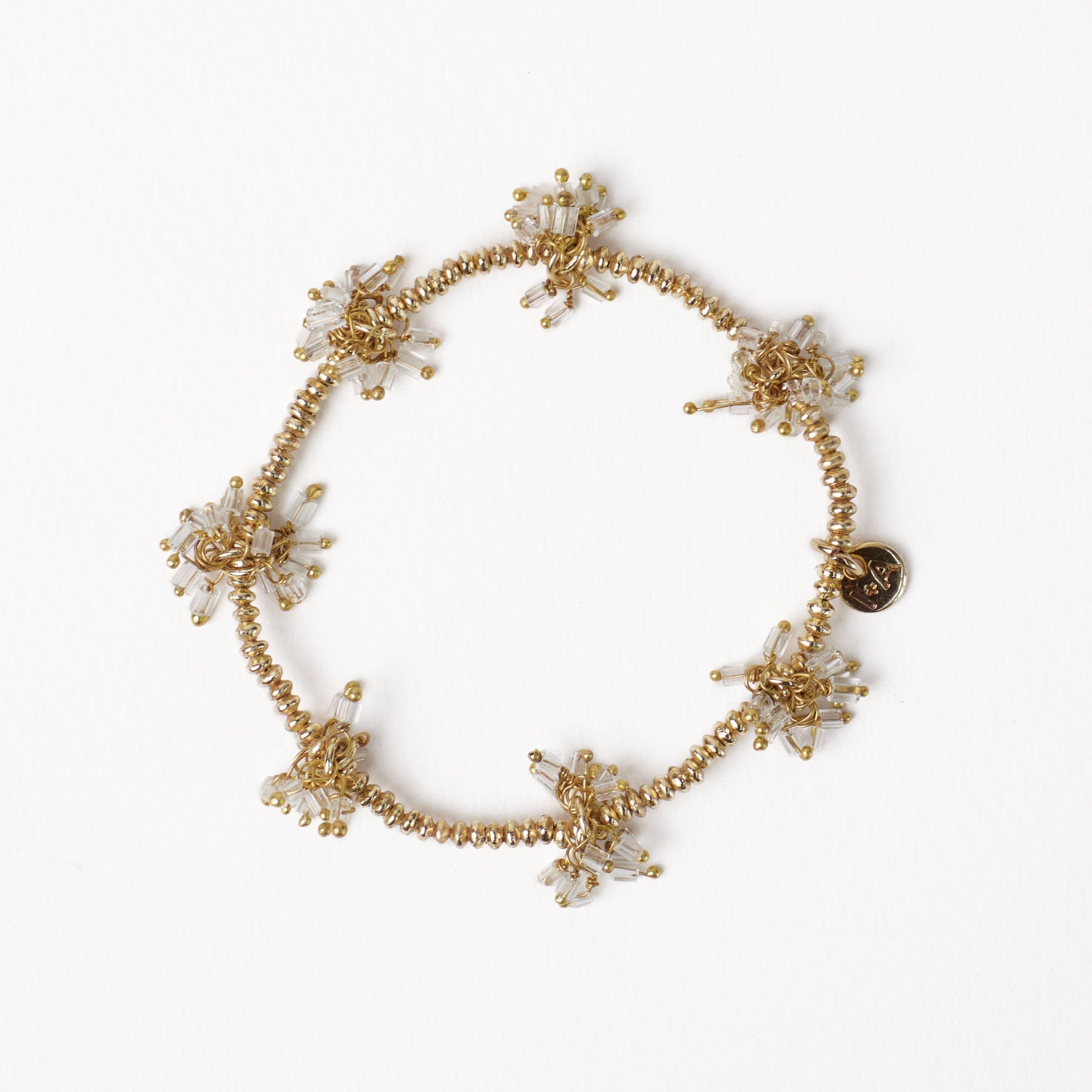 Kate Glass Cluster Beads Stretch Bracelet Clear Stretch