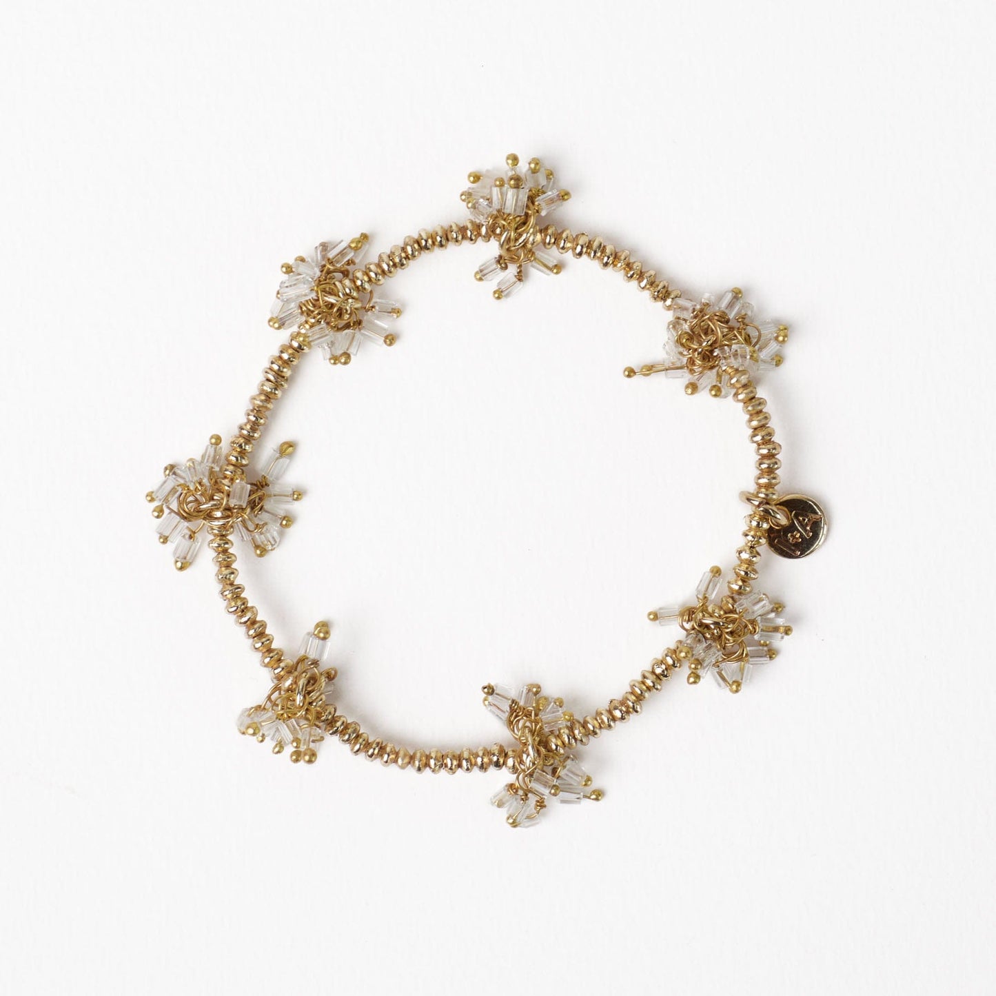 Kate Glass Cluster Beads Stretch Bracelet Clear Stretch