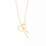 Katie Large Bow Pendant Necklace Brass Pendant