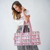 Kaya Mahjong Zippered Game Bag Pink Tote Bag