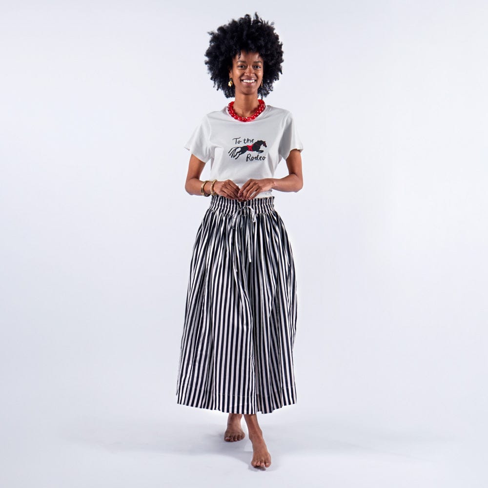 Keaton Stripe Skirt Black + White Skirt