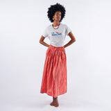 Keaton Stripe Skirt Coral + Blush Skirt