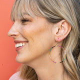 Kelly Dot Beaded Hoop Earrings Blush Earrings