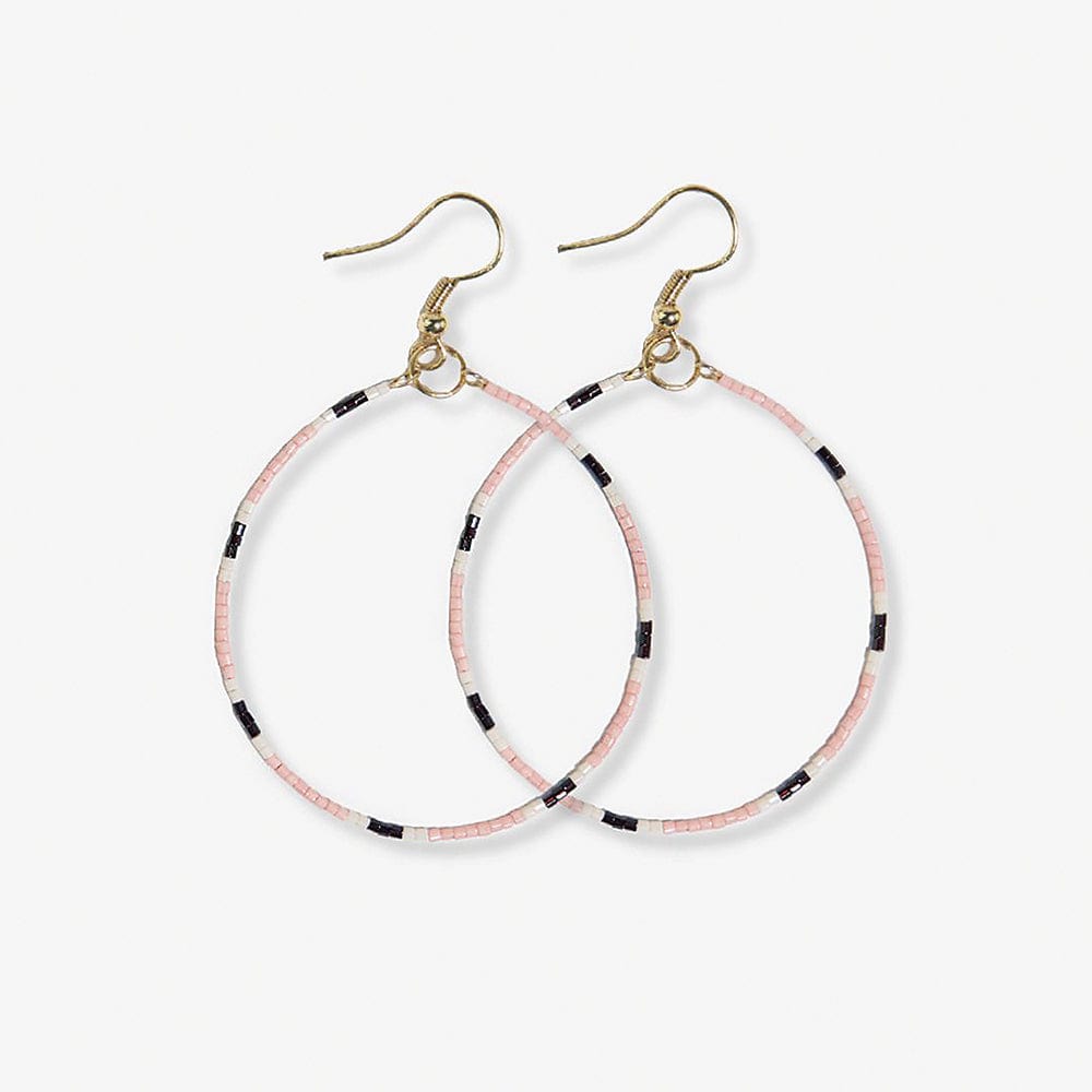 Kelly Dot Beaded Hoop Earrings Blush Earrings