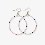 Kelly Dot Beaded Hoop Earrings Blush Earrings