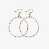 Kelly Dot Beaded Hoop Earrings Light Blue Earrings